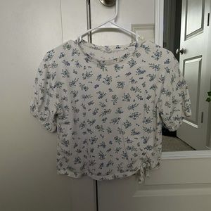 Zara blue floral shirt